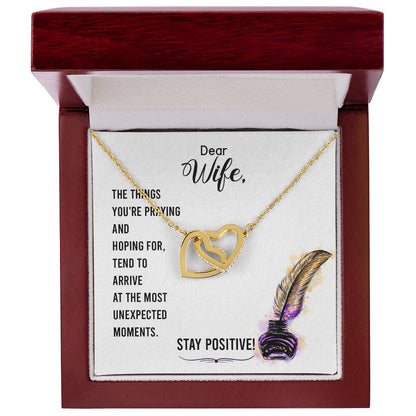 To My Wife Interlocking Hearts Necklace