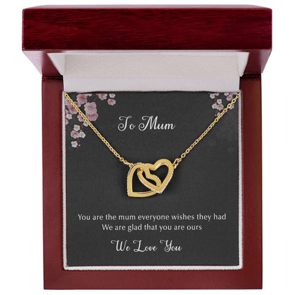 We Love Mum Interlocking Hearts Necklace