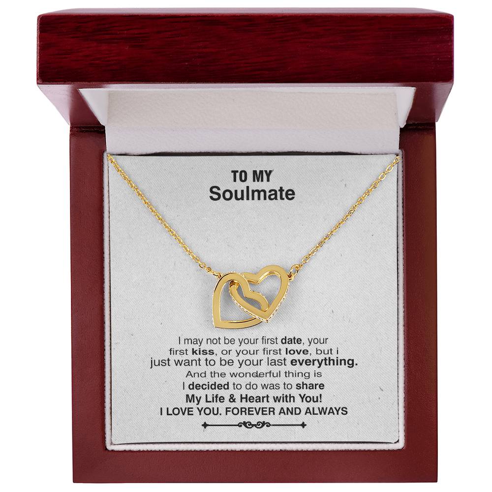 To My Wife Necklace - I May Not Be Your First Date Your First Kiss Or Your First Love Interlocking Hearts Necklace