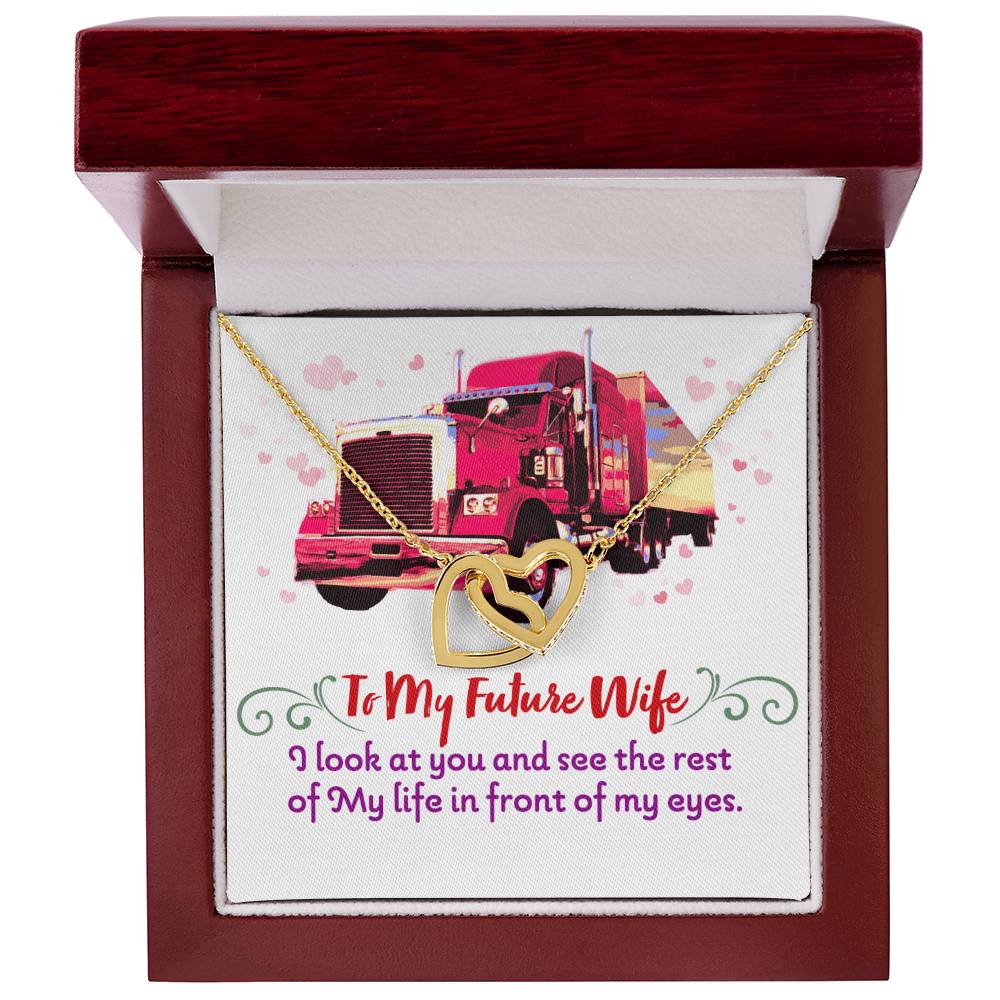 Trucker'S Future Wife - Interlocking Heart Necklace Interlocking Hearts Necklace