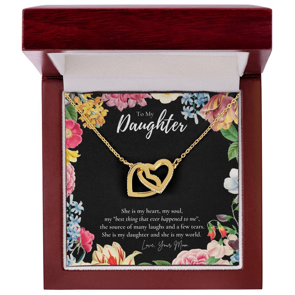 Daughter Gift To My Daughter Necklace From Mom To My Daughter Necklace Gift For Daughter From Mom Interlocking Hearts Necklace