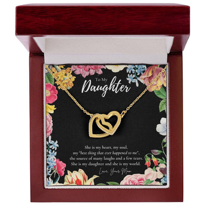 Daughter Gift To My Daughter Necklace From Mom To My Daughter Necklace Gift For Daughter From Mom Interlocking Hearts Necklace