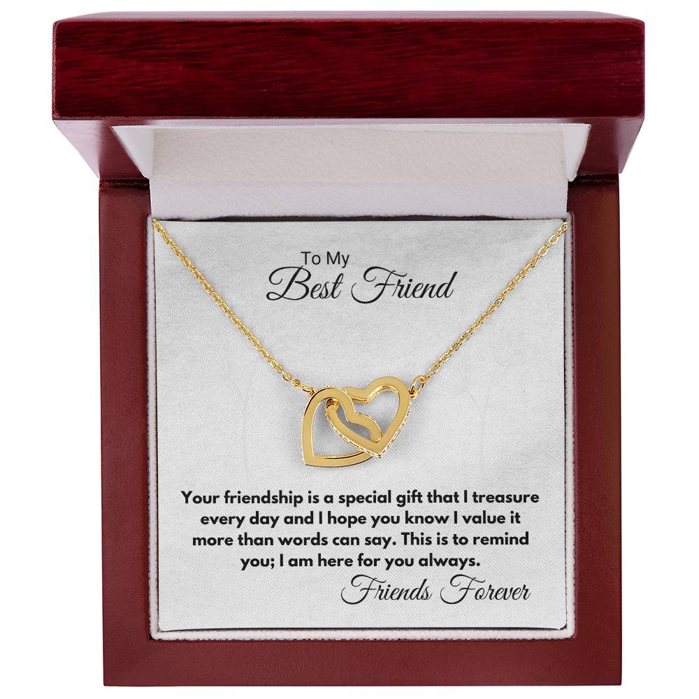 Friendship Special Gift That I Treasure Interlocking Hearts Necklace