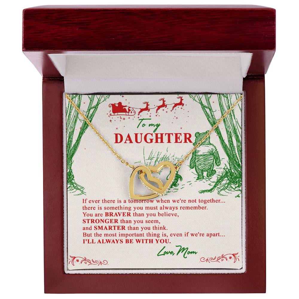 Christmas Gift To My Daughter From Mom Interlocking Hearts Necklace