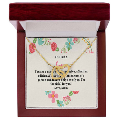 Daughter Gift From Mom Interlocking Hearts Necklace