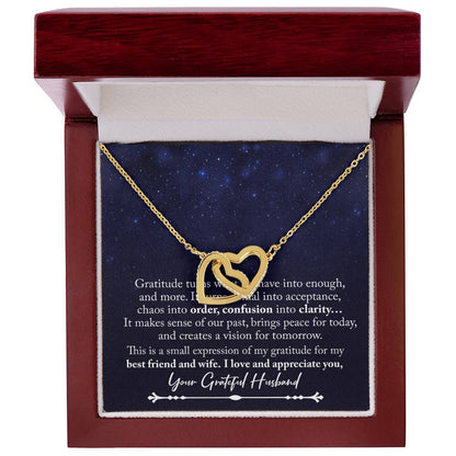 To My Wife Jewelry To My Wife Necklace Wife Necklace Gift Meaningful Jewellery Wishbone Necklace Anniversary Jewellery For Wife Interlocking Hearts Necklace