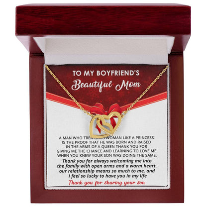 Gift For Boyfriend'S Mom - A Queen - Interlocking Interlocking Hearts Necklace