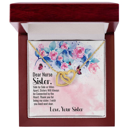 Dear Nurse Sister - Interlocking Heart Necklace Interlocking Hearts Necklace
