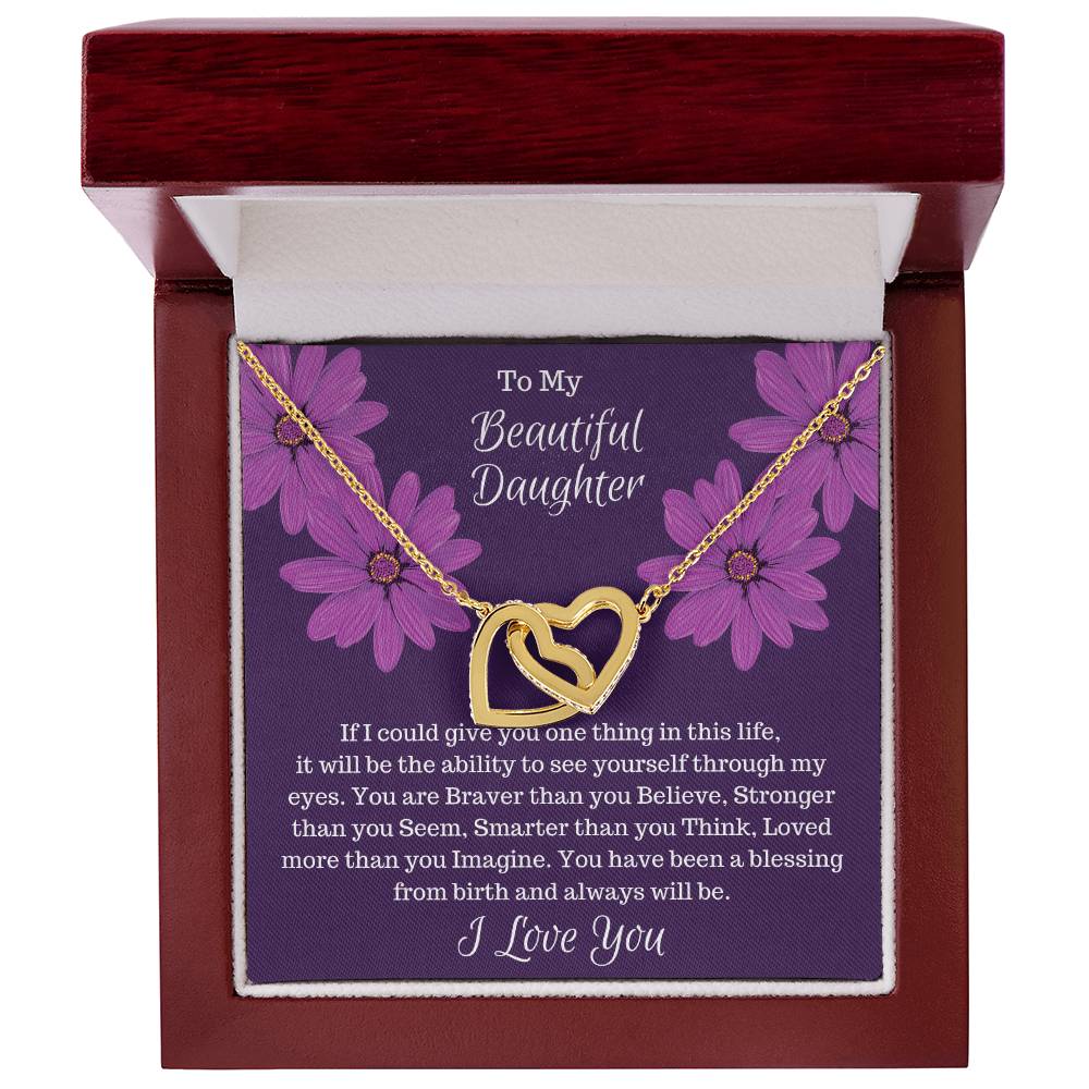 Gift For Daughter - If I Could Give You One Thing. Interlocked Hearts Interlocking Hearts Necklace