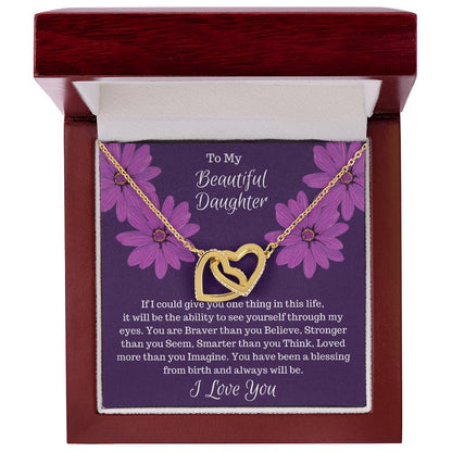 Gift For Daughter - If I Could Give You One Thing. Interlocked Hearts Interlocking Hearts Necklace