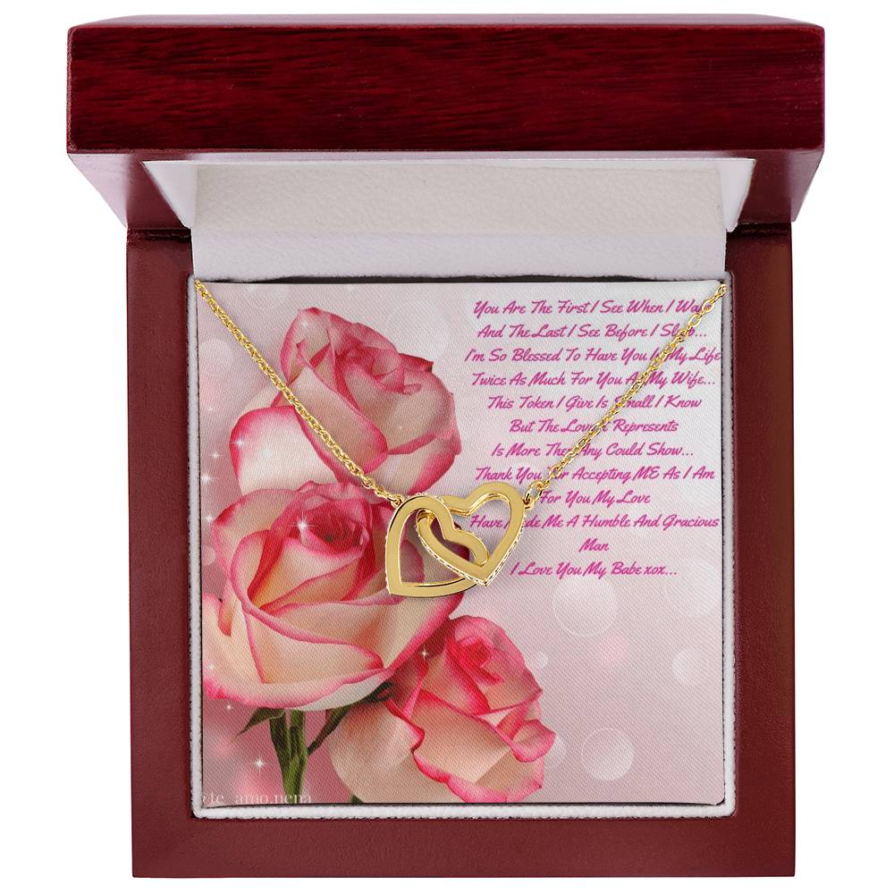 You Are The First I See When I Wake. Interlocking Hearts Necklace