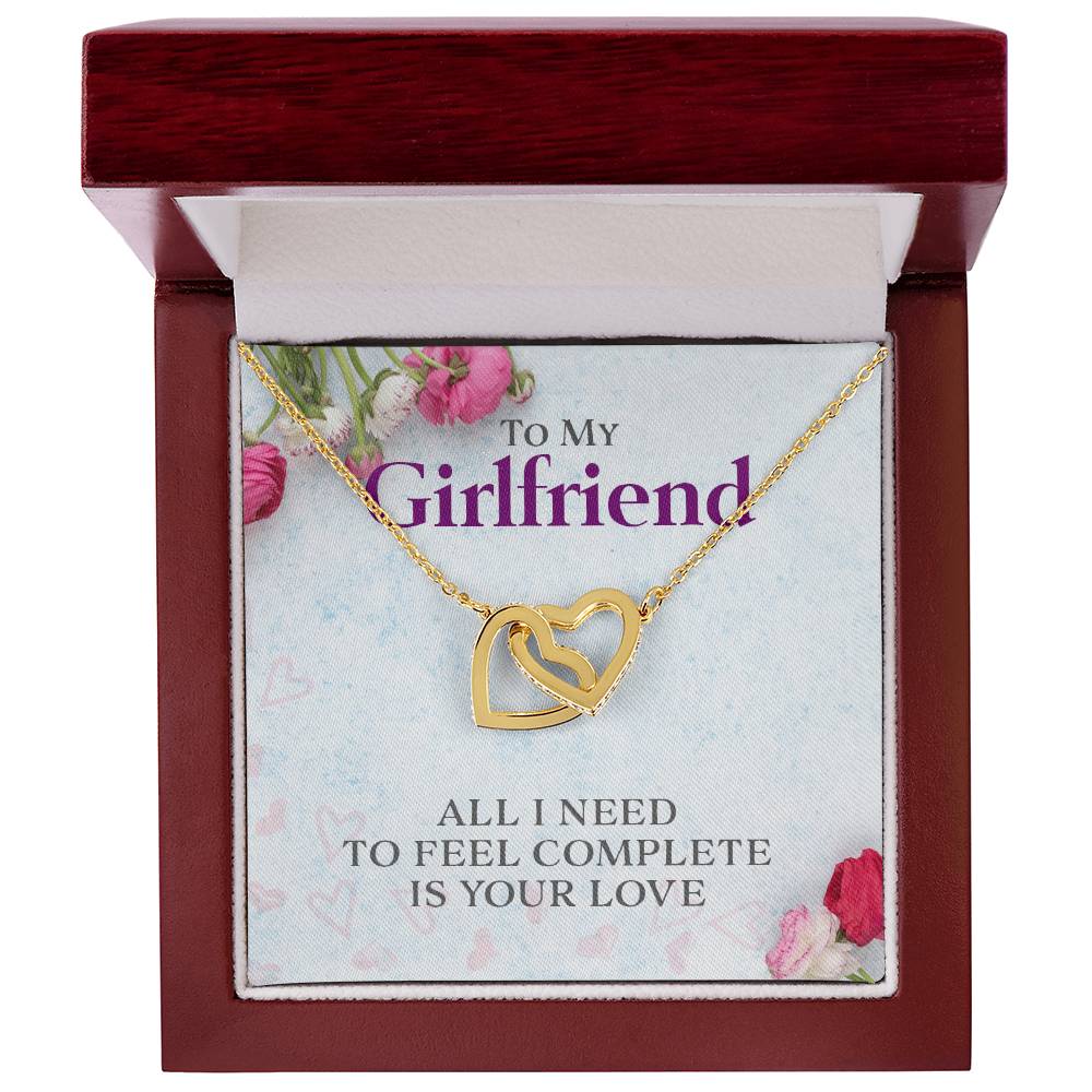 Two Hearts Necklace - All I Need Is Your Love Interlocking Hearts Necklace