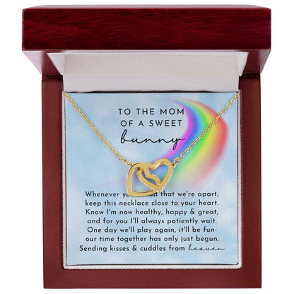 Bunny Memorial Interlocking Hearts Necklace Day Rainbow Remembrance