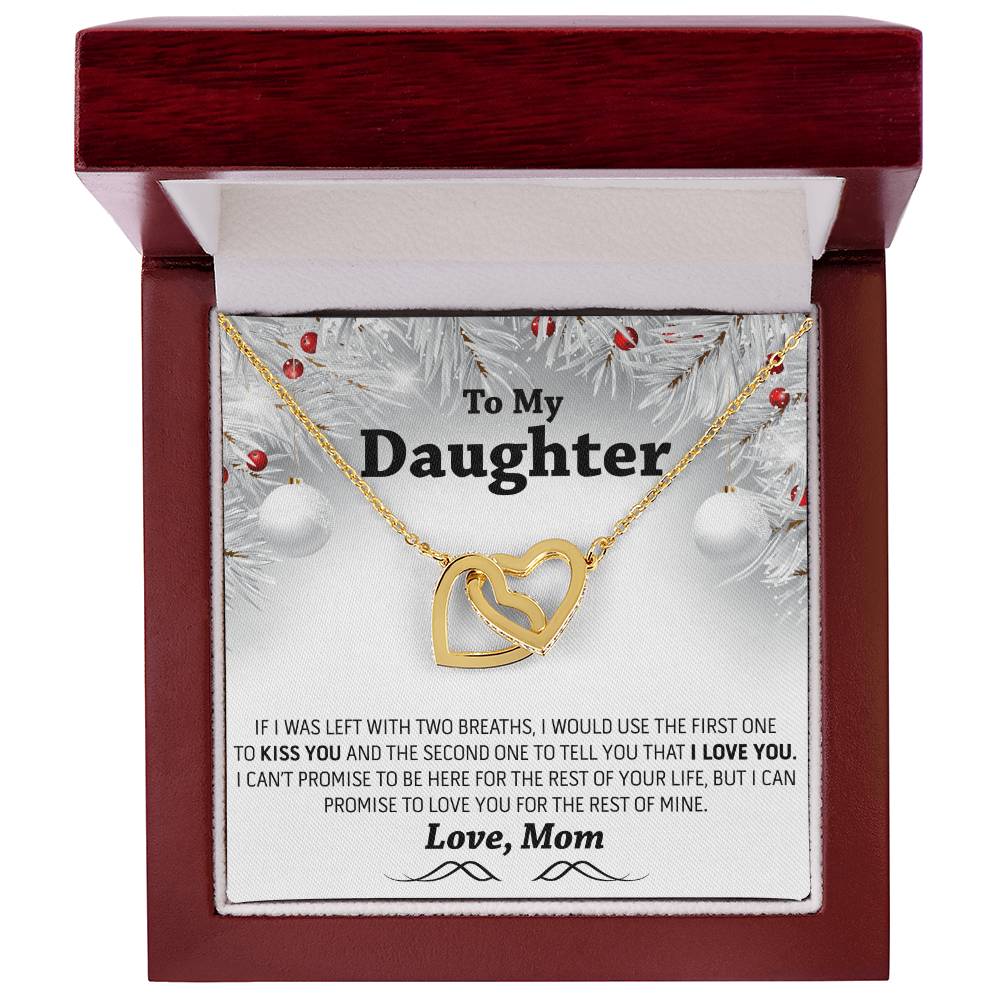Christmas Gift To My Daughter Interlocking Hearts Necklace