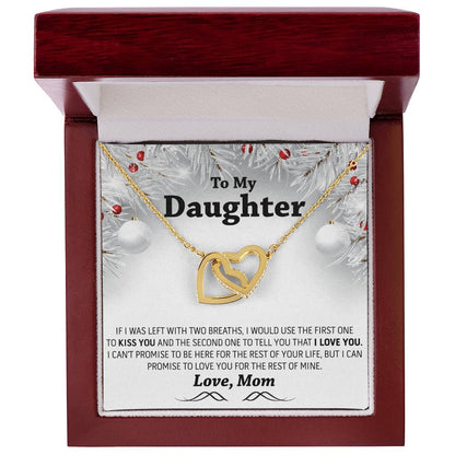 Christmas Gift To My Daughter Interlocking Hearts Necklace