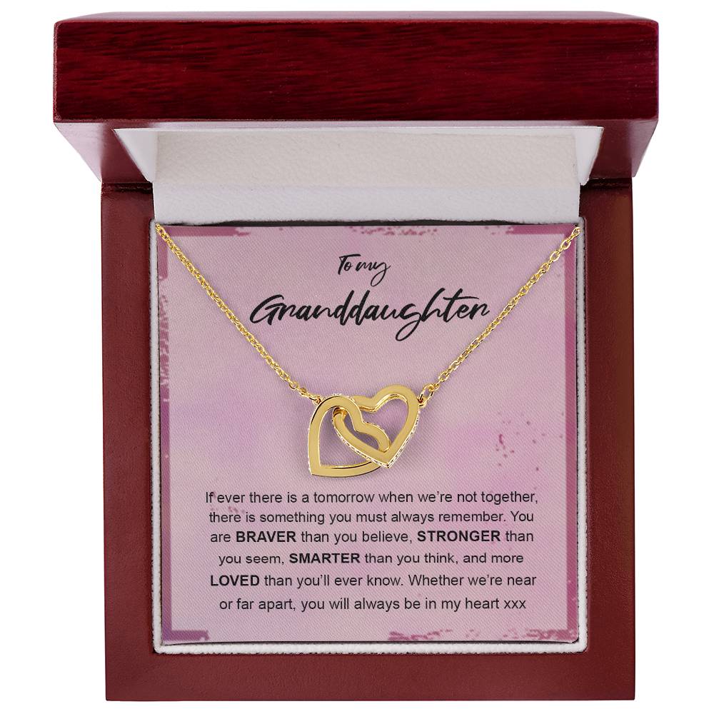 You'Ll Always Be In My Heart Interlocking Hearts Necklace Gift For Granddaughter