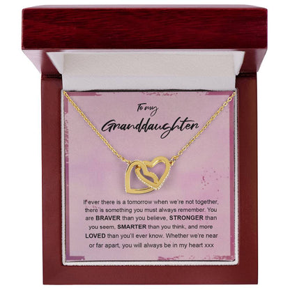 You'Ll Always Be In My Heart Interlocking Hearts Necklace Gift For Granddaughter