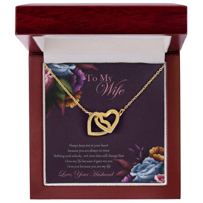 To My Wife Necklace Gift Set Interlocking Hearts Necklace