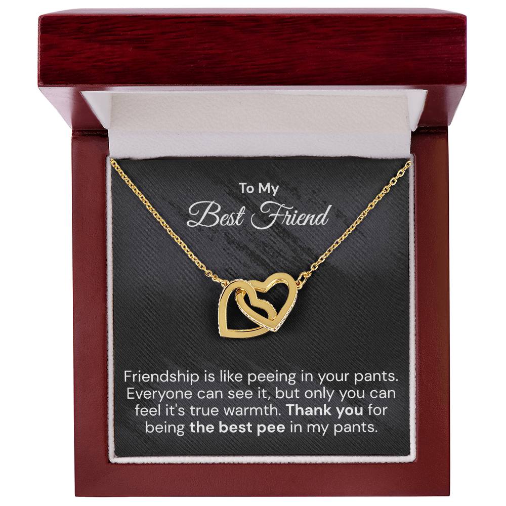 Funny Gift For Your Best Friend Interlocking Hearts Necklace