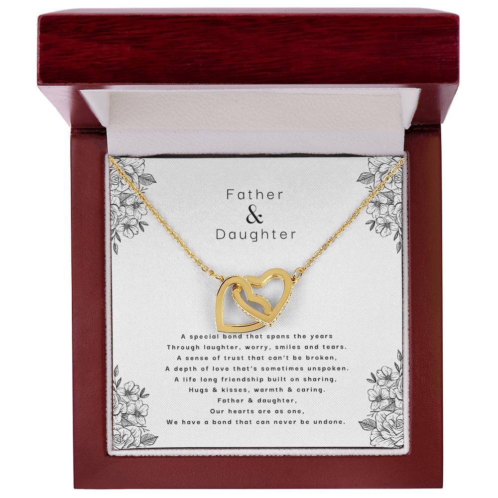 Father & Daughter - An Unbreakable Bond Interlocking Hearts Necklace
