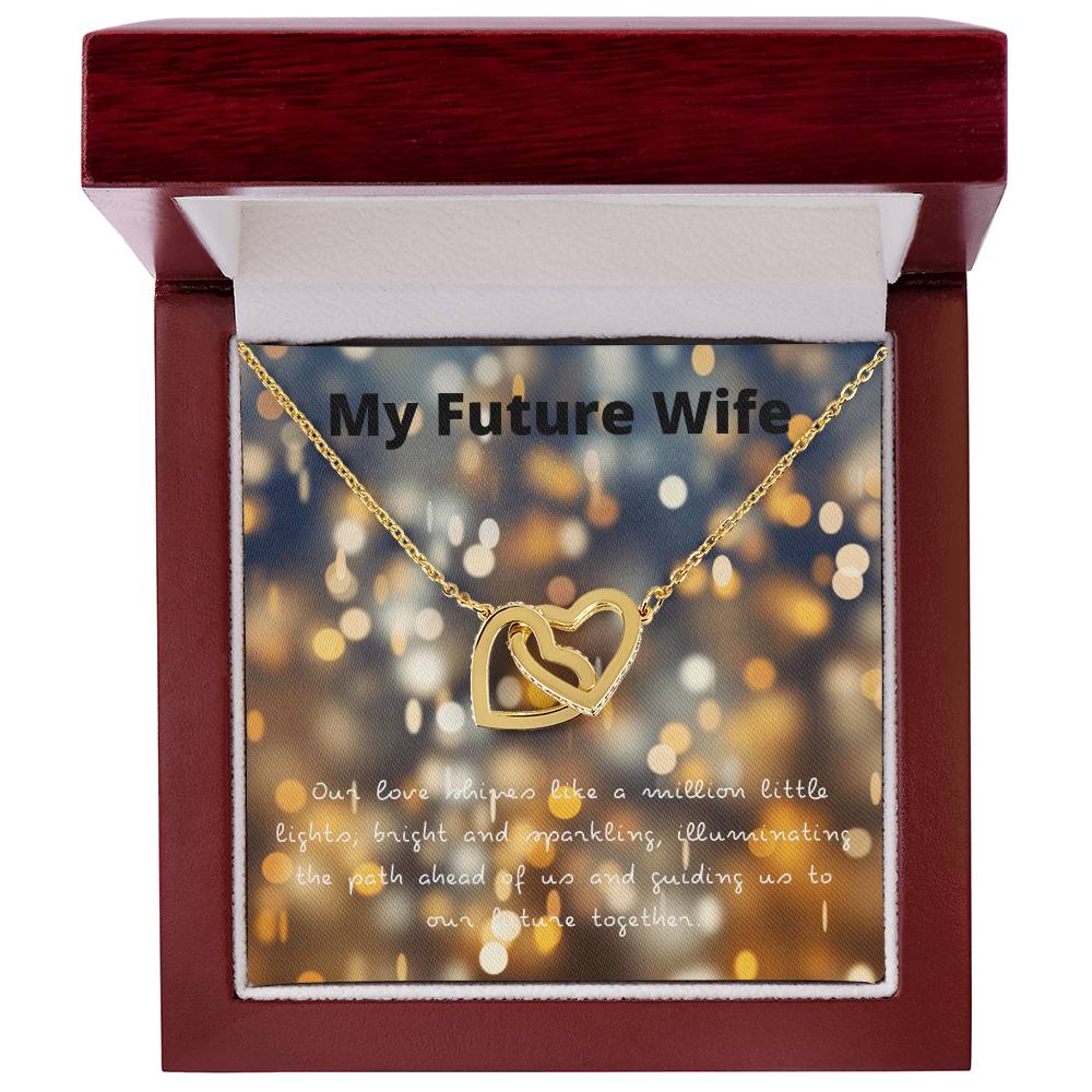 Entwined Hearts Necklace - My Future Wife - Our Love Shines Interlocking Hearts Necklace