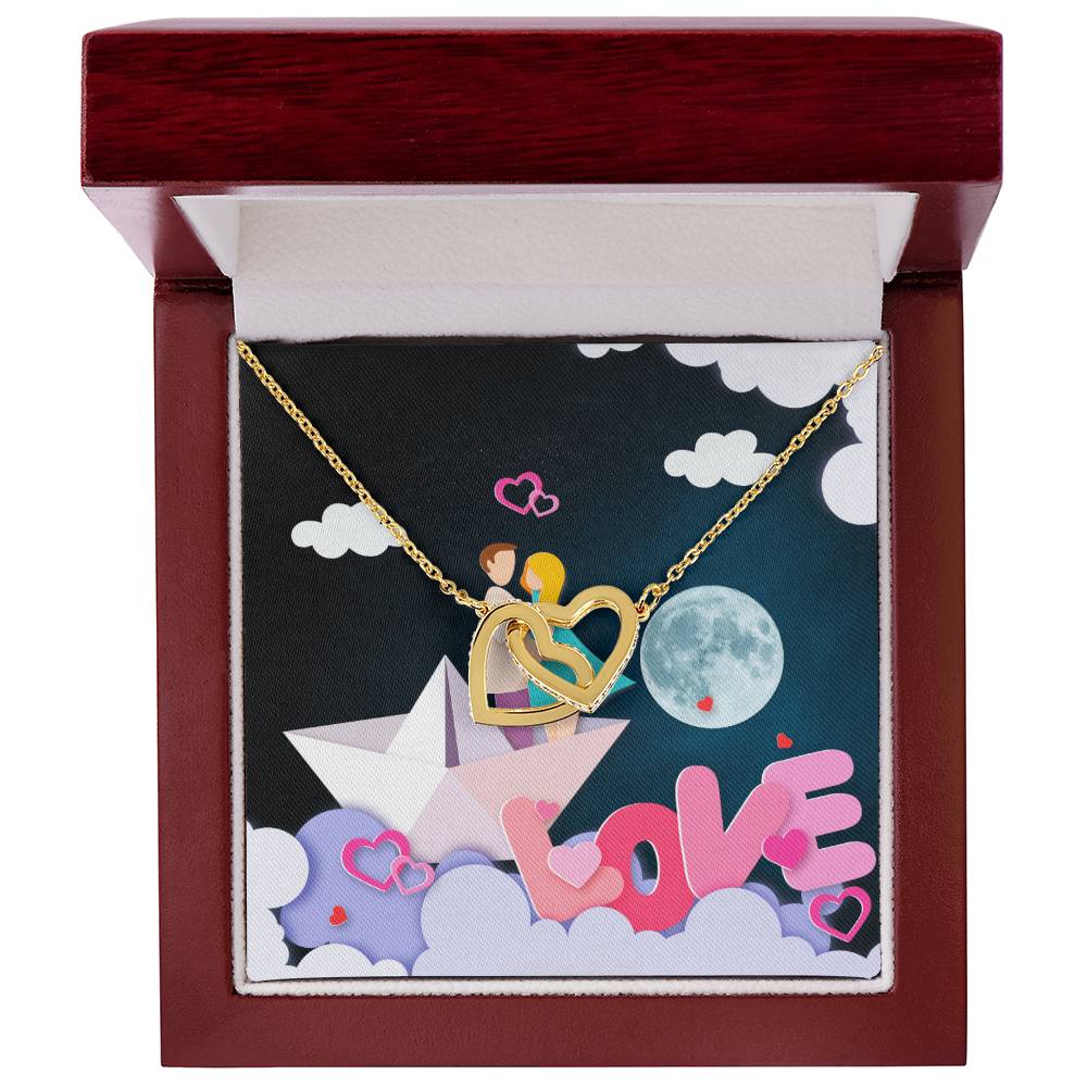 To Wife Girlfriend . Show Your Love To Your Lovely Girlfriend Wife. Gift For Girlfriend Wife Interlocking Hearts Necklace