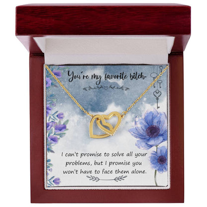 You'Re My Favorite Bitch - Interlocking Hearts Necklace