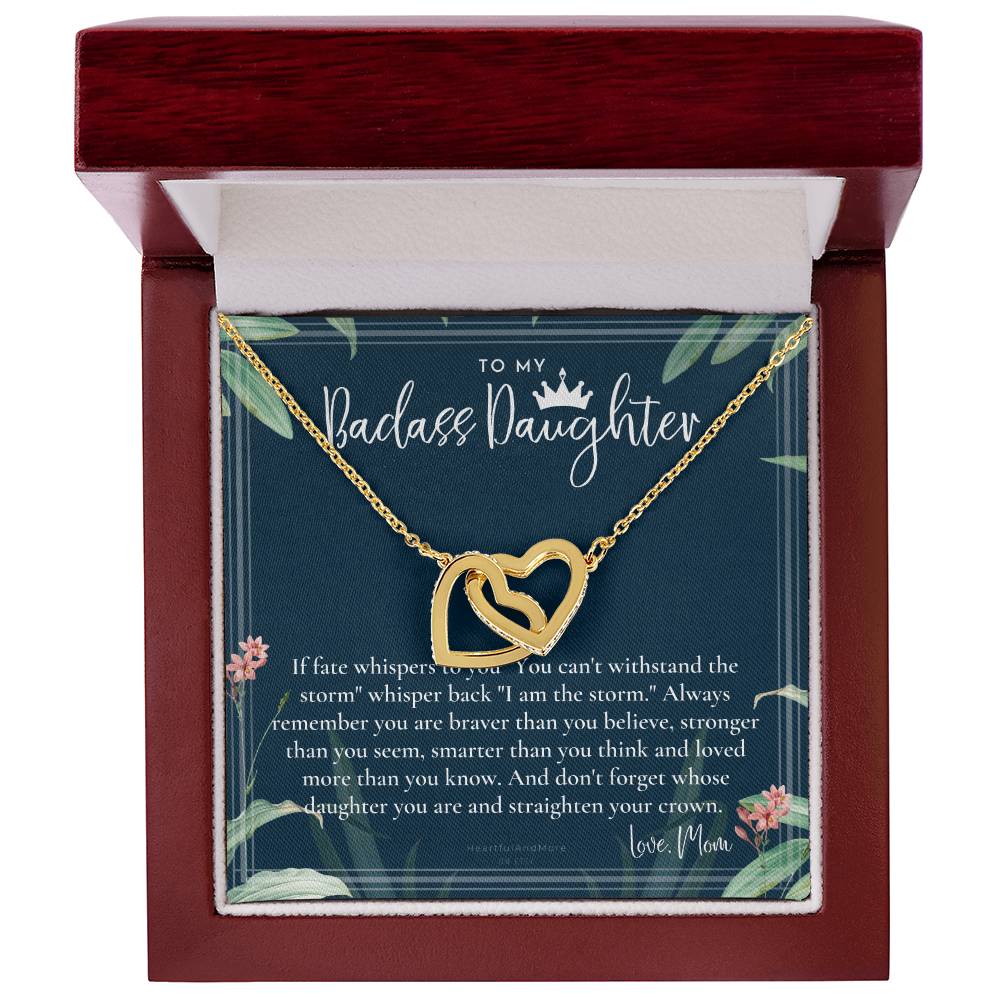 Daughter Gift From Mom Heart Necklace Daughter Gift Interlocking Necklace To Daughter Daughter Graduation Birthday Gift Necklace Interlocking Hearts Necklace