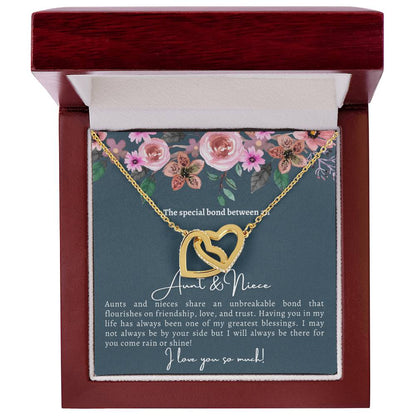 Aunt And Niece Special Bond Linked Hearts Necklace Interlocking Hearts Necklace