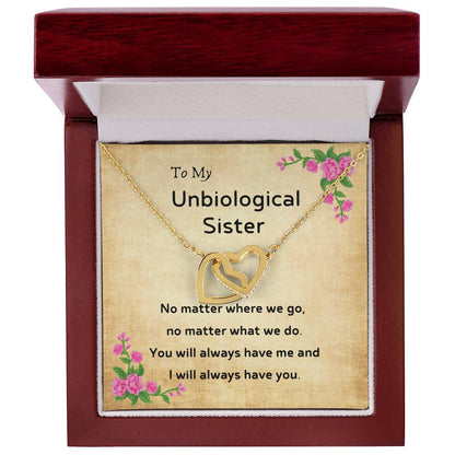 Unbiological Sister Interlocking Necklace Interlocking Hearts Necklace