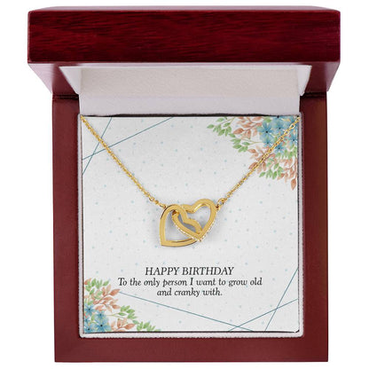 Birthday Gift For Her - I Want To Grow Old With You Necklace Interlocking Hearts Necklace