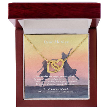 Two Hearts - Dear Mother Interlocking Hearts Necklace