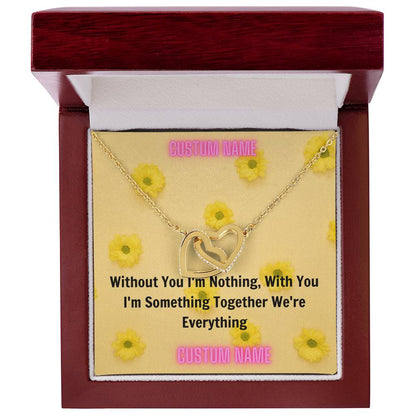 Beautiful Gift For Daughter Birthday Christmas Wedding. From Mom To Daughter From Dad To Daughter From Husband To Wife Interlocking Hearts Necklace