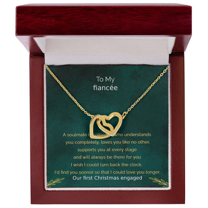 Engagement Gifts For Fiancee First Christmas Engaged Heart Necklace Giftfuture Wife Gift Interlocking Hearts Necklace