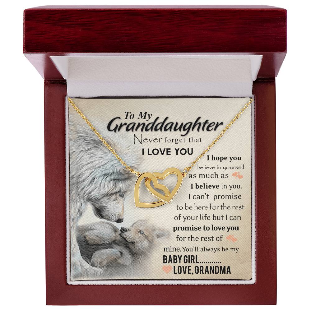 Always My Baby Girl Necklace With Message Box Interlocking Hearts Necklace