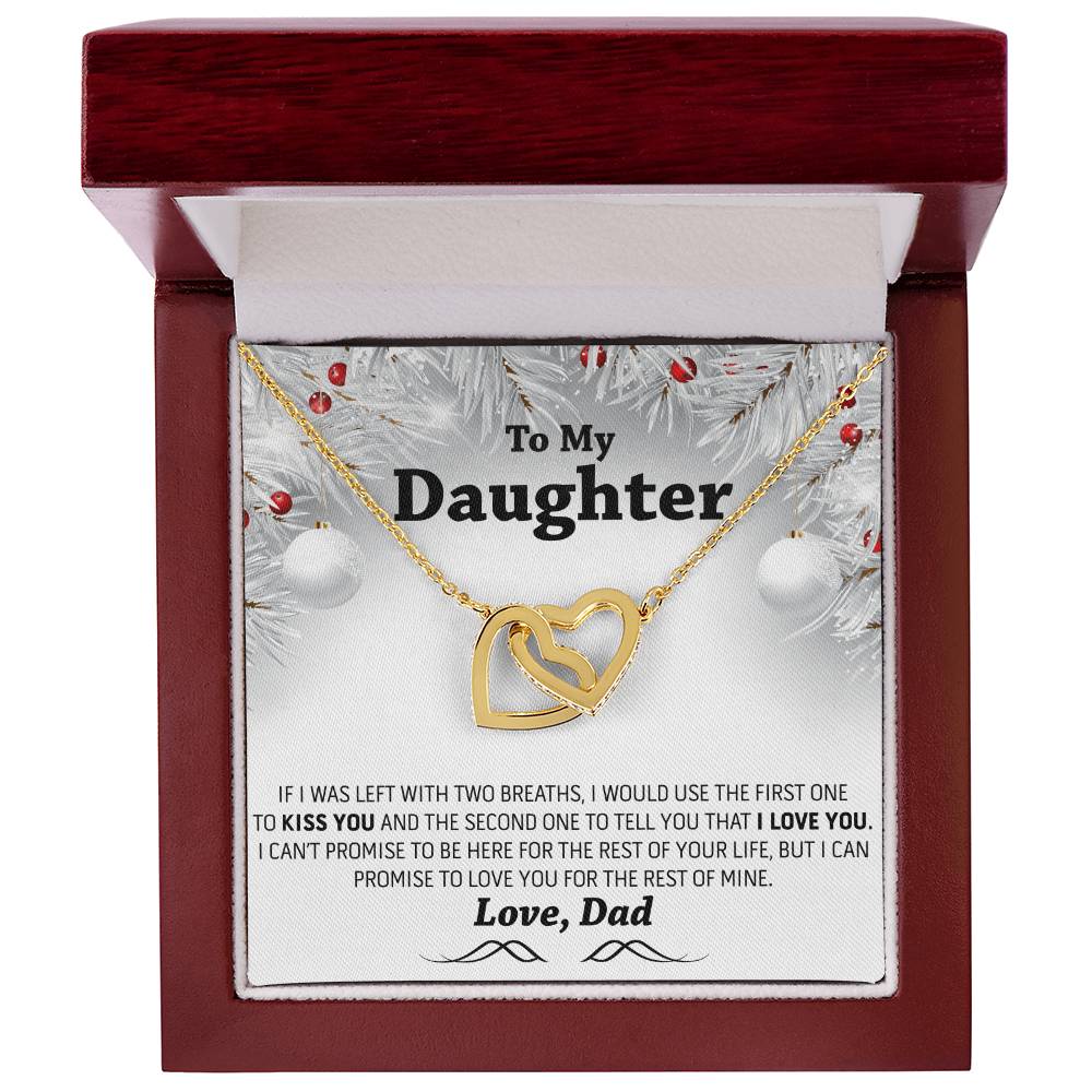Christmas Gift To My Daughter Interlocking Hearts Necklace