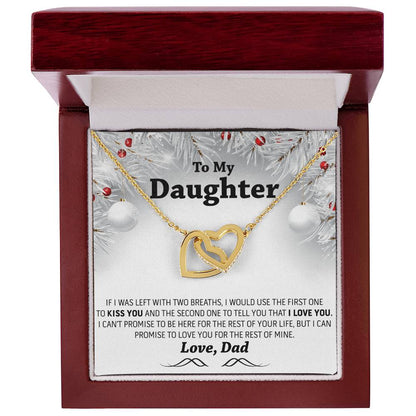 Christmas Gift To My Daughter Interlocking Hearts Necklace