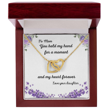 You Held My Hand For Moment Necklace Interlocking Hearts Necklace