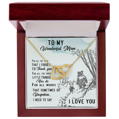 To My Wonderful Mom - Happy Mother'S Day Interlocking Hearts Necklace