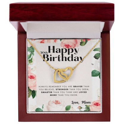 30Th Birthday Gifts For Daughter Necklace For Daughter 3 Decade Jewelry 30 Years Old 30Th Birthday Gift Necklace Jewelry Gift For Daughter Interlocking Hearts Necklace