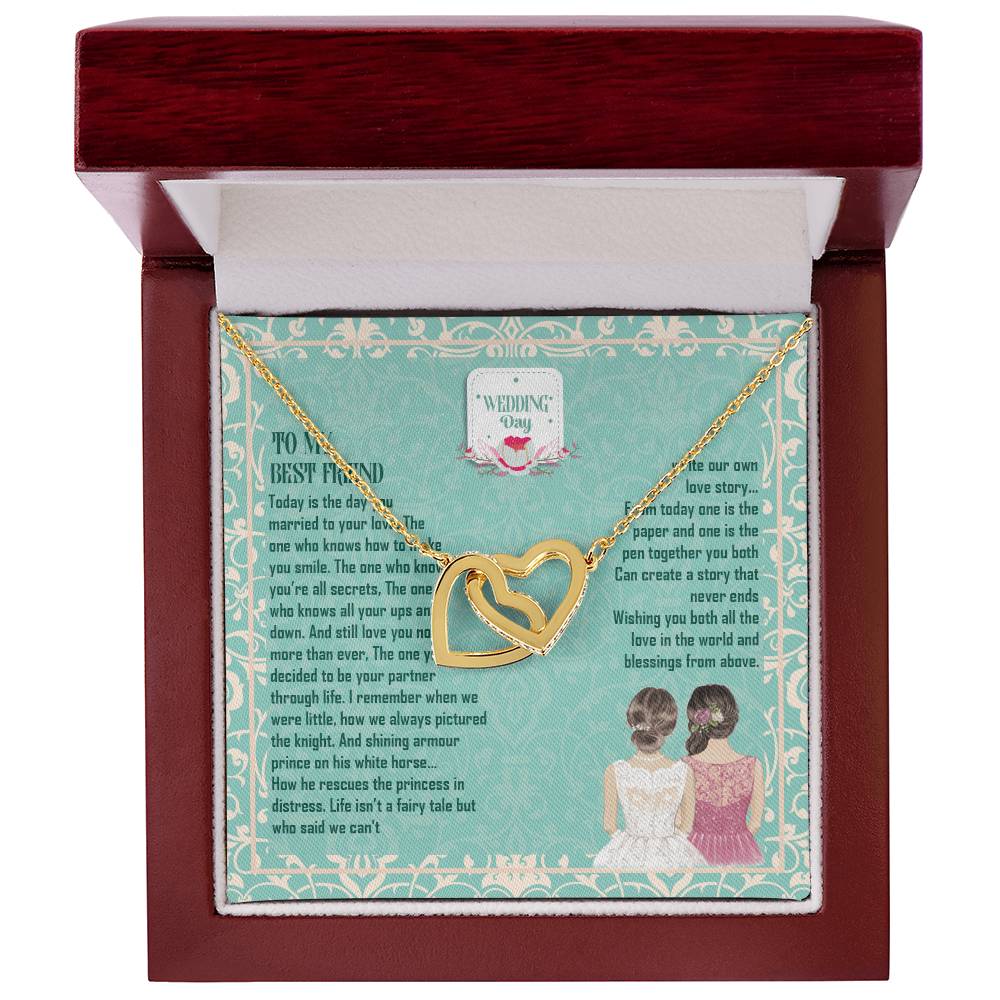 Wedding Gift - To My Best Friend Interlocking Hearts Necklace