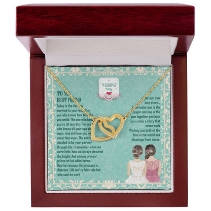 Wedding Gift - To My Best Friend Interlocking Hearts Necklace