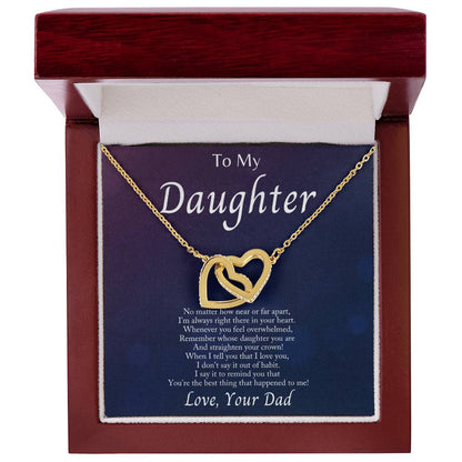 Collection Daughter - No Matter How Near Or Far Apart - Interlocking Hearts Necklace