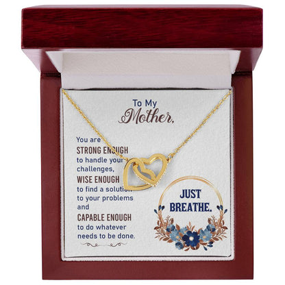 Collection Mom - You Are Strong Enough To Handle Your Challenges - Interlocking Heart Necklace Interlocking Hearts Necklace
