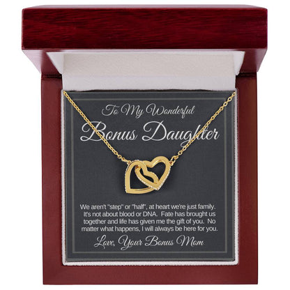 Bonus Daughter Linked Hearts Necklace Gift From Bonus Mom Interlocking Hearts Necklace
