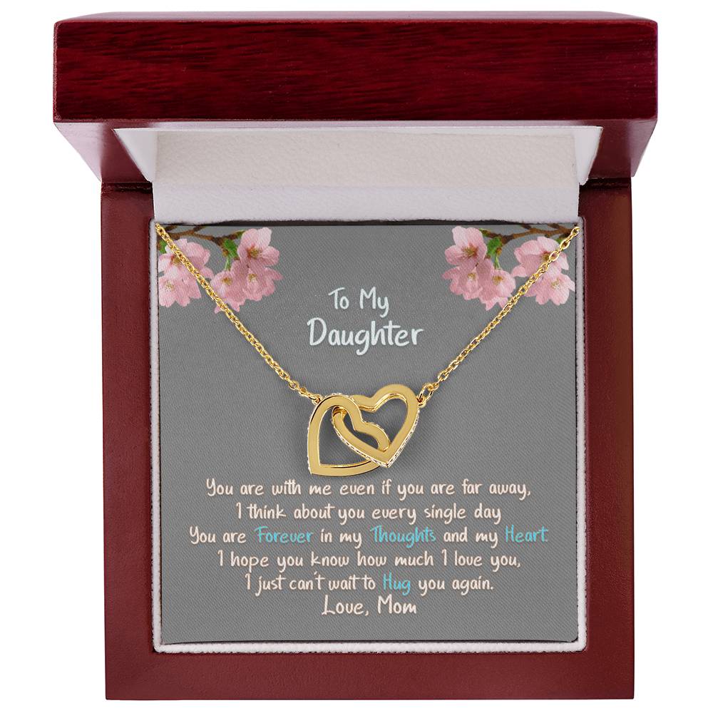 Daughter Hug You Again - Hearts Necklace Interlocking Hearts Necklace