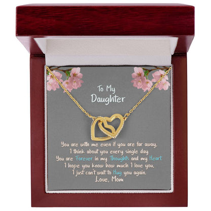 Daughter Hug You Again - Hearts Necklace Interlocking Hearts Necklace