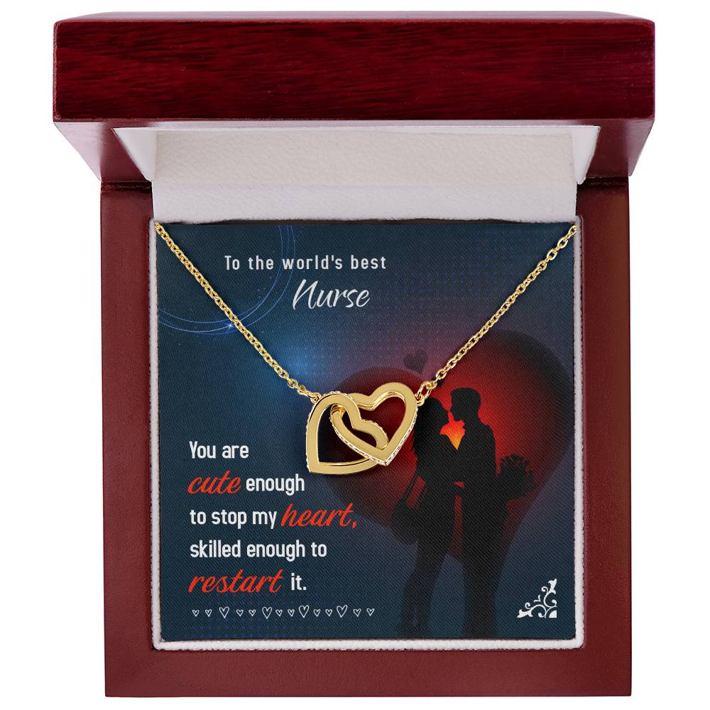 World'S Best Nurse Interlocking Hearts Necklace