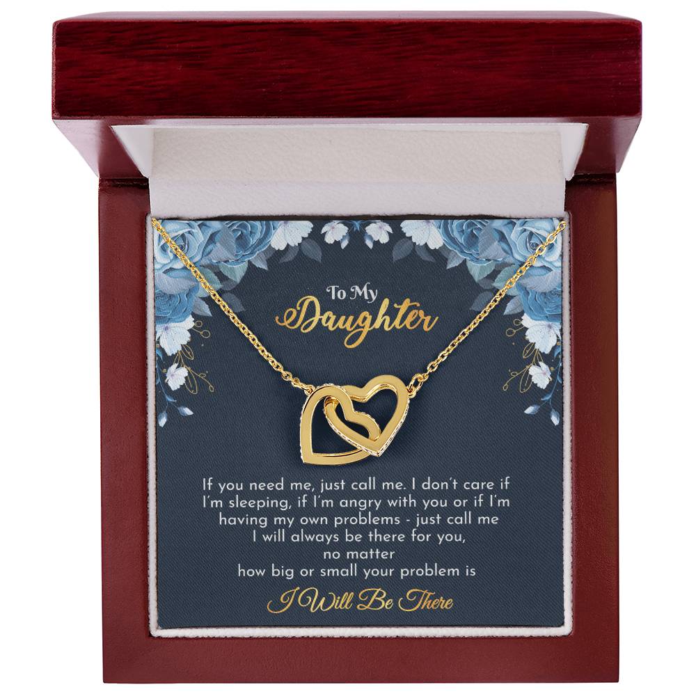 Gift For Daughter - Interlocking Hearts Necklace With Message Card