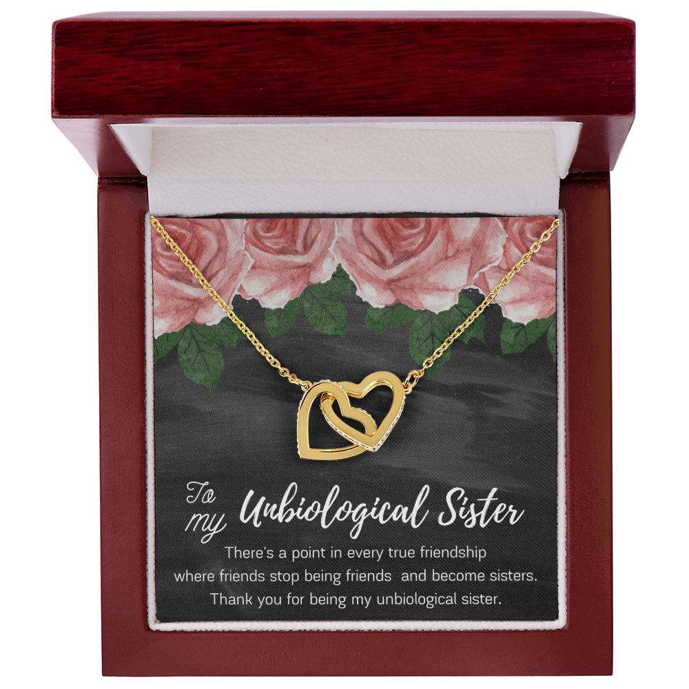 Unbiological Sister Gift Best Friend Necklace Big Little Sorority Soul Sister Bridesmaid Gift Worth It Gift Interlocking Hearts Necklace